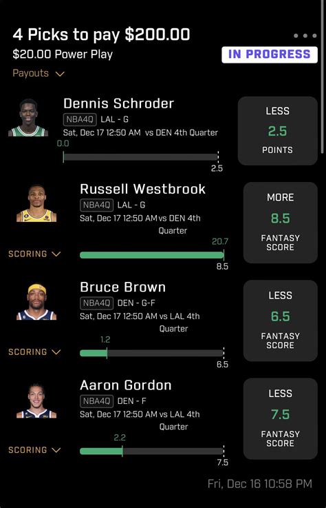 4th quarter might be the move : r/PrizePicks .